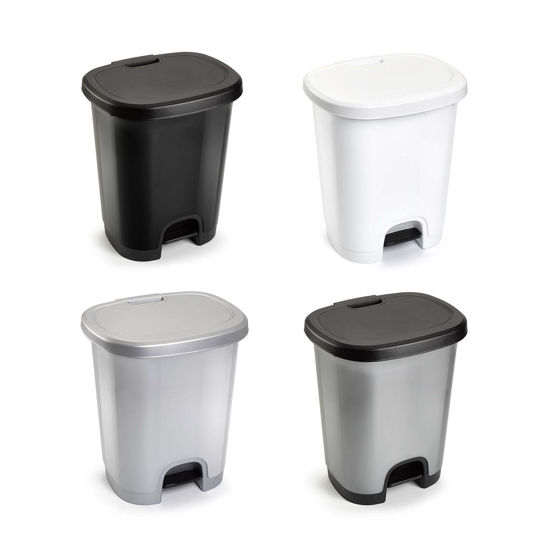 Plastic Forte - Cubo de Basura 18L con Apertura de Pedal. Blanco