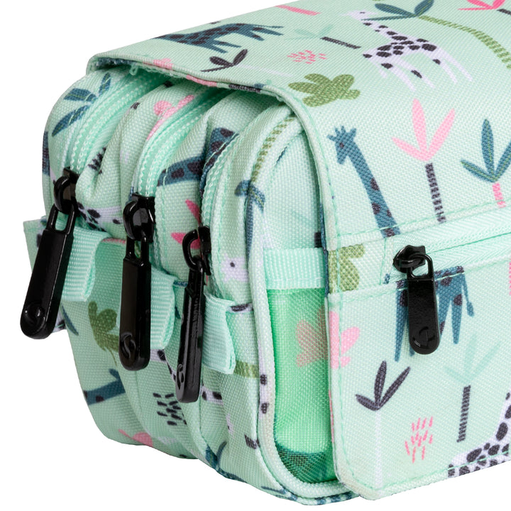 ColePack Design - Estuche Triple de 3 Cremalleras con Material Escolar Incluido. Jungle