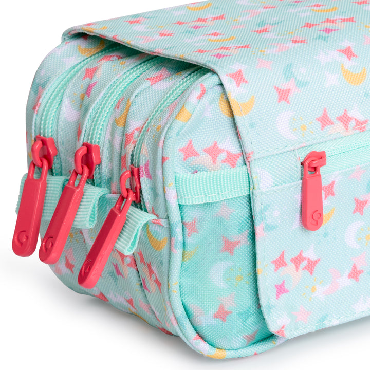 ColePack Design - Estuche Triple de 3 Cremalleras con Material Escolar Incluido. Mafalda Pijama