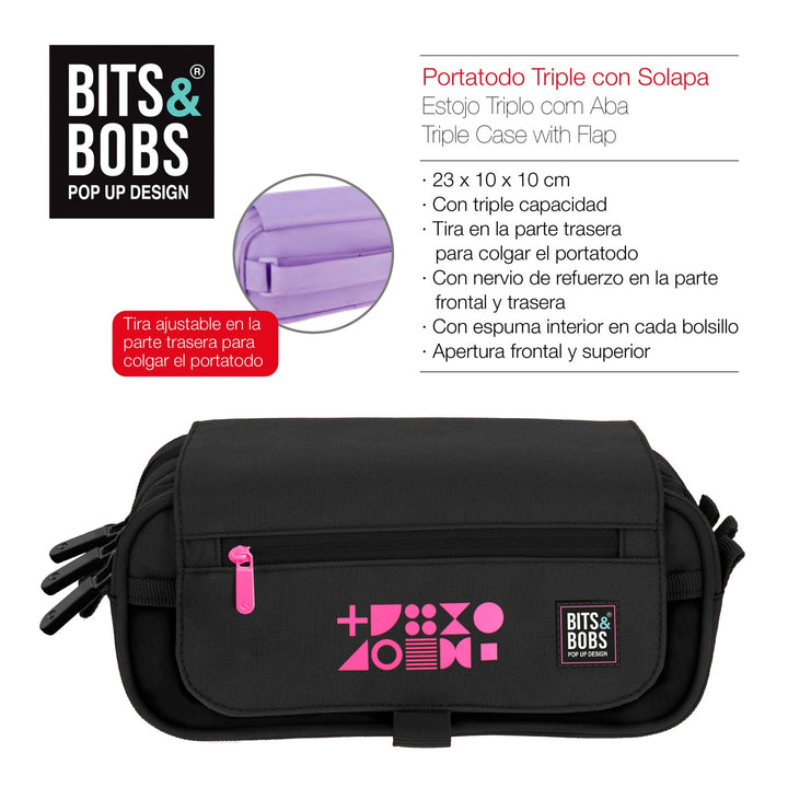 Grafoplás Fluor -  Pack Ahorro Escolar con Mochila 25L y Estuche Triple. Fucsia