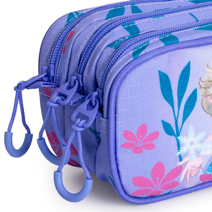 ColePack EcoTrick - Estuche Triple de 3 Cremalleras con Material Escolar Incluido. Frozen 2