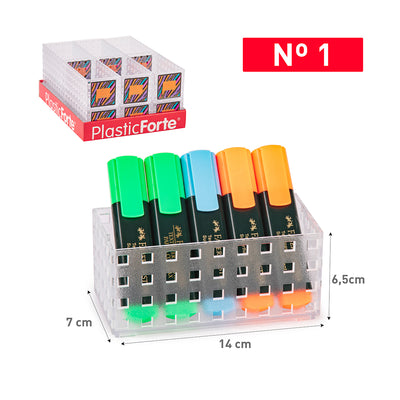 Plastic Forte - Pack de 2 Bandejas Organizadoras Modulares Multiusos Nº 1. Transparente