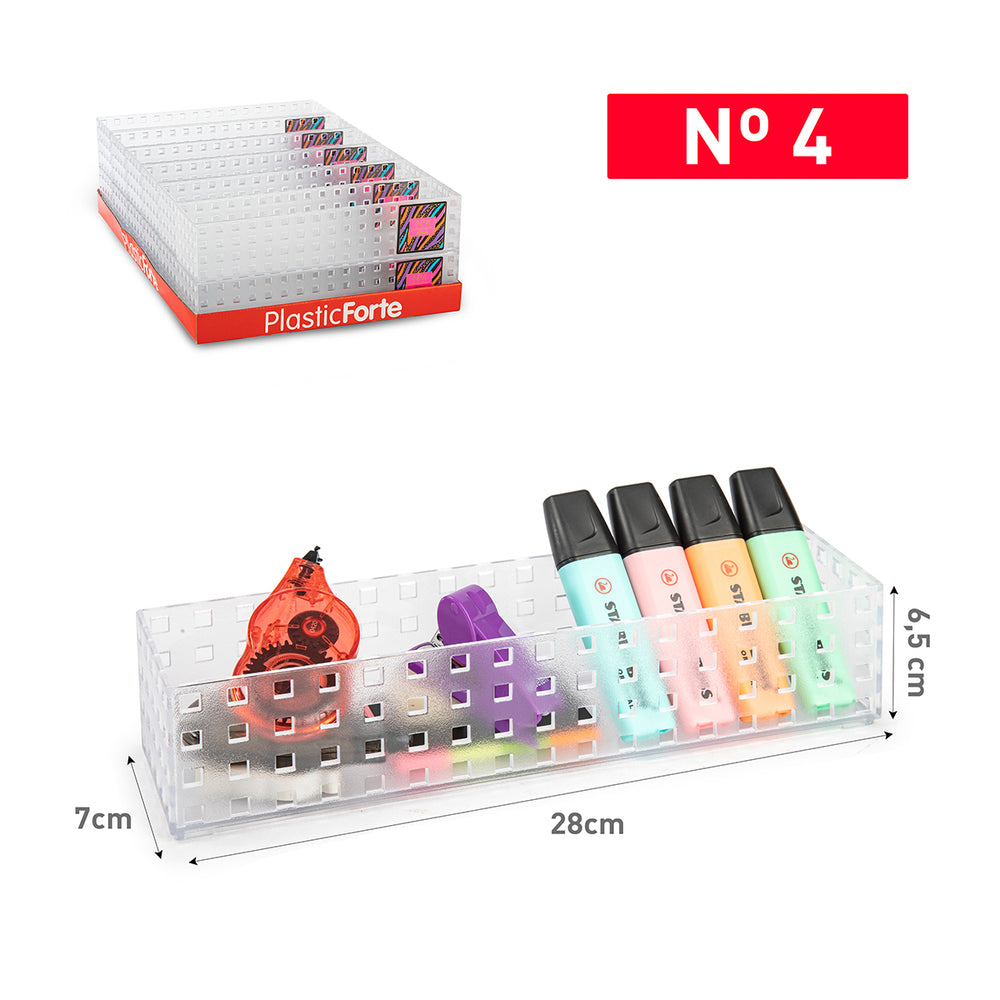 Plastic Forte - Bandeja Organizadora Modular Multiusos Nº 4. Transparente