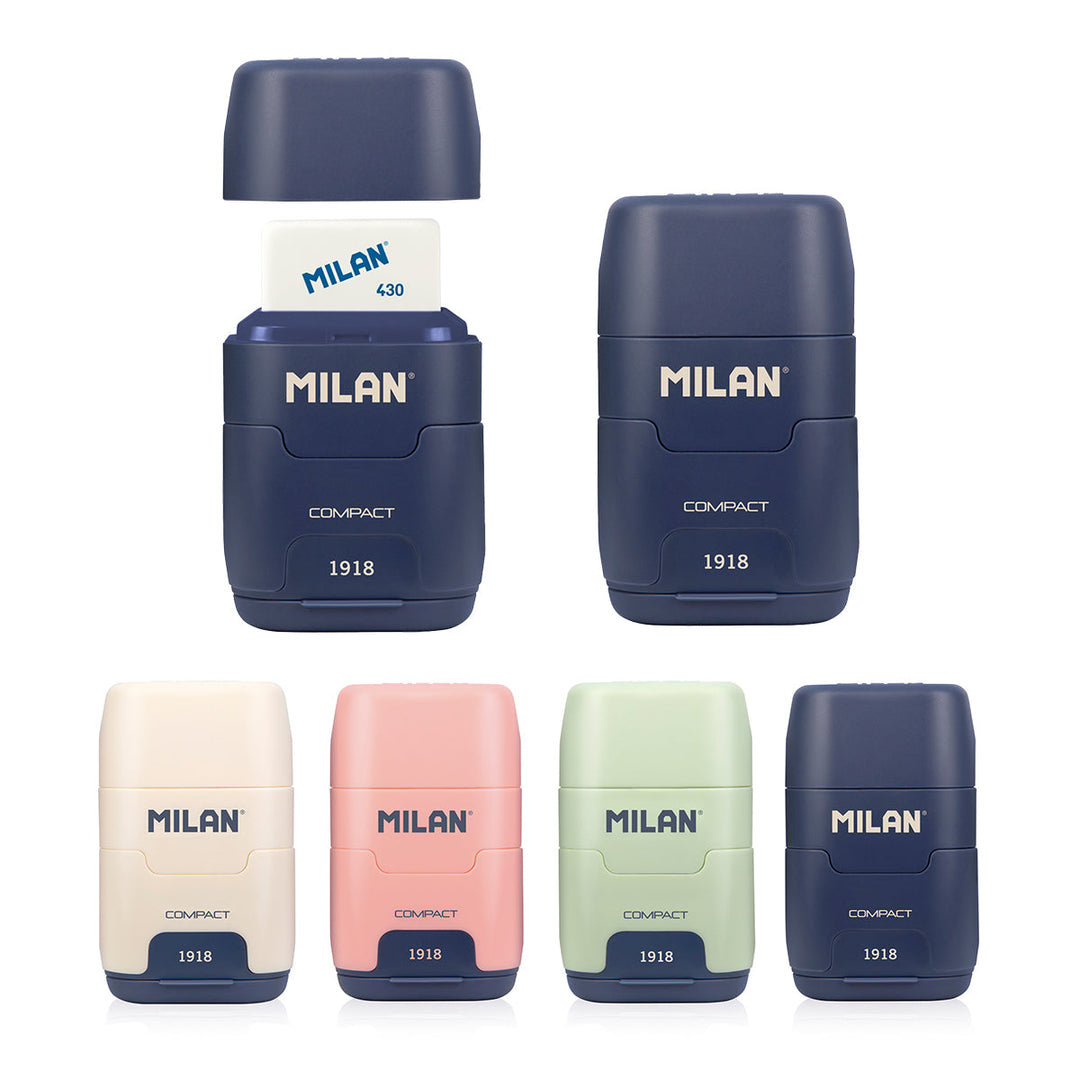 MILAN BYM10140SNCB - Blíster Afilaborra Compact 1918 con 2 Gomas de Recambio Incluidas. Azul