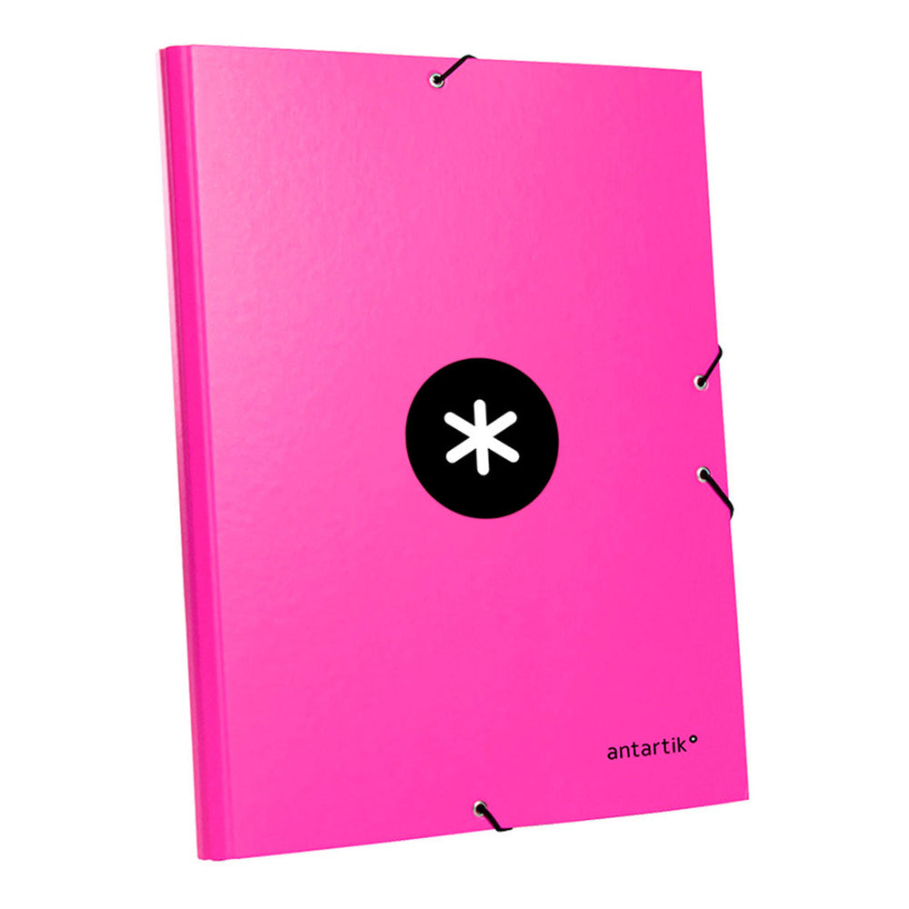 ANTARTIK - Carpeta Escolar A4 con 3 Solapas y Cierre de Goma. Fucsia