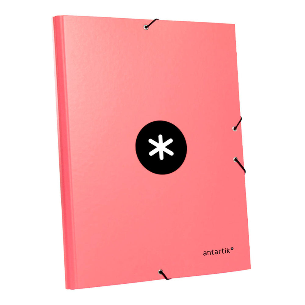 ANTARTIK - Carpeta Escolar A4 con 3 Solapas y Cierre de Goma. Coral