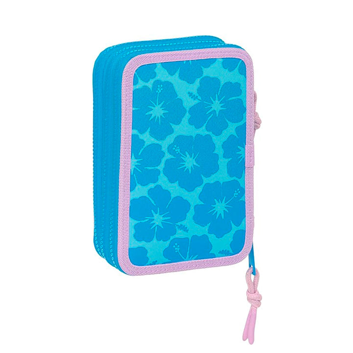 SAFTA - Estuche Plumier Multicompartimientos con 36 Piezas Incluidas. Stitch Hawaii