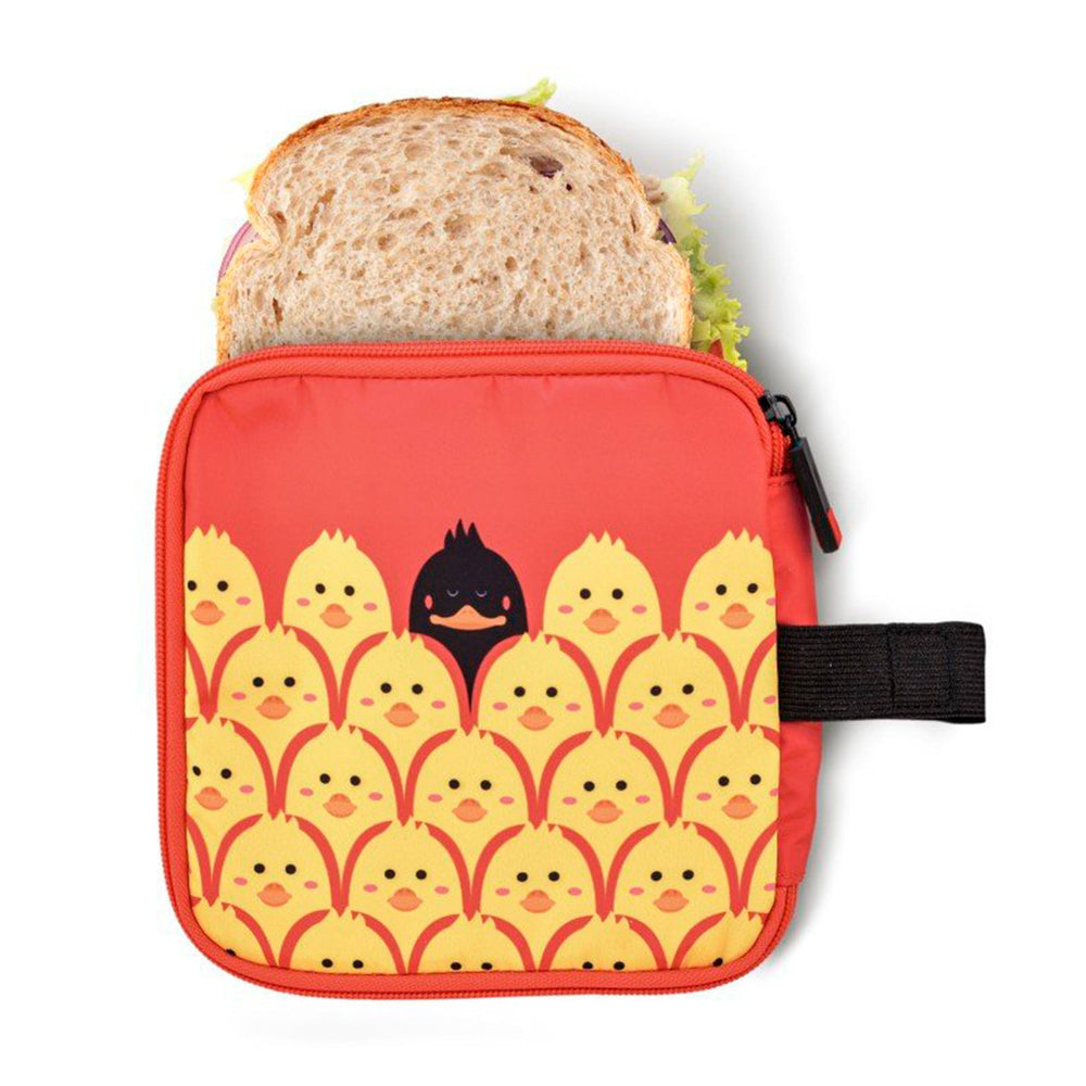 IRIS Zipper Roll Friends - Porta Sandwich Infantil Plegable y Flexible con Cremallera. Chicks