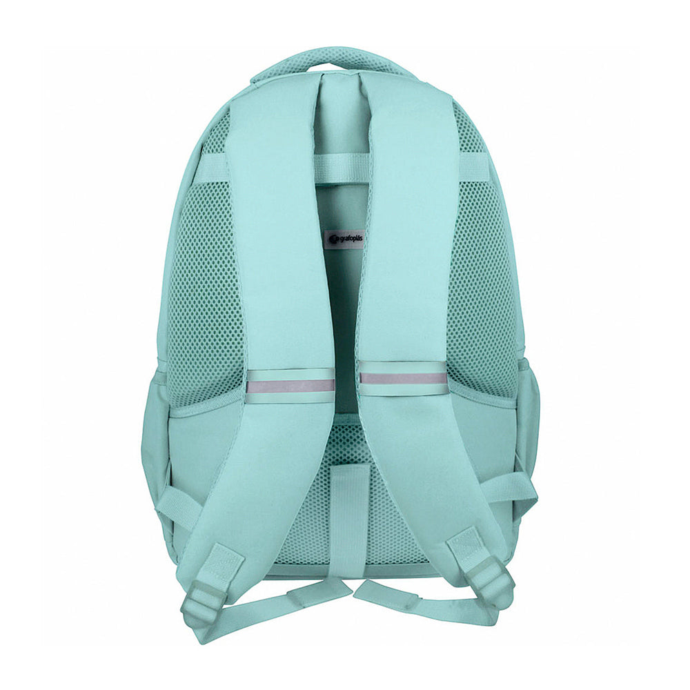 Grafoplás Kuru - Mochila Escolar 3 Cremalleras con Divisor para Portátil. Adaptable Carrito. Verde