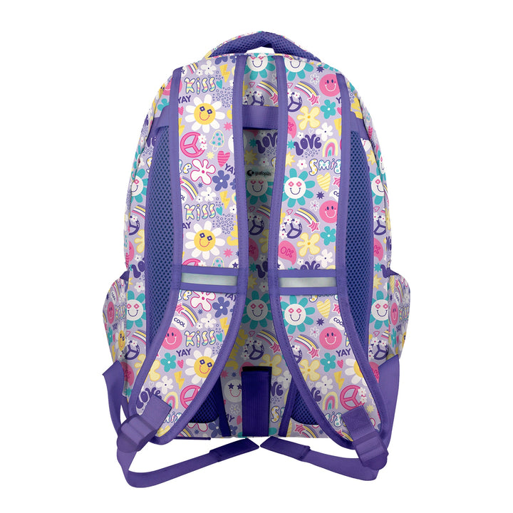 Grafoplás - Mochila Escolar 3 Cremalleras con Divisor para Portátil. Adaptable Carrito. Smile