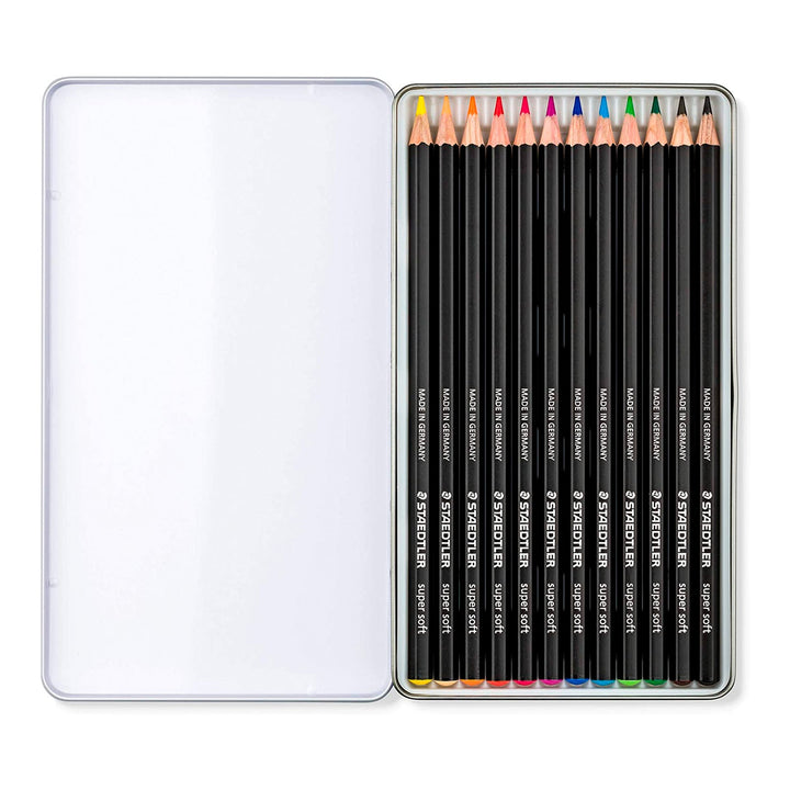 STAEDTLER Design Journey - Caja Metálica con 12 Lápices Acuarelables Super Soft