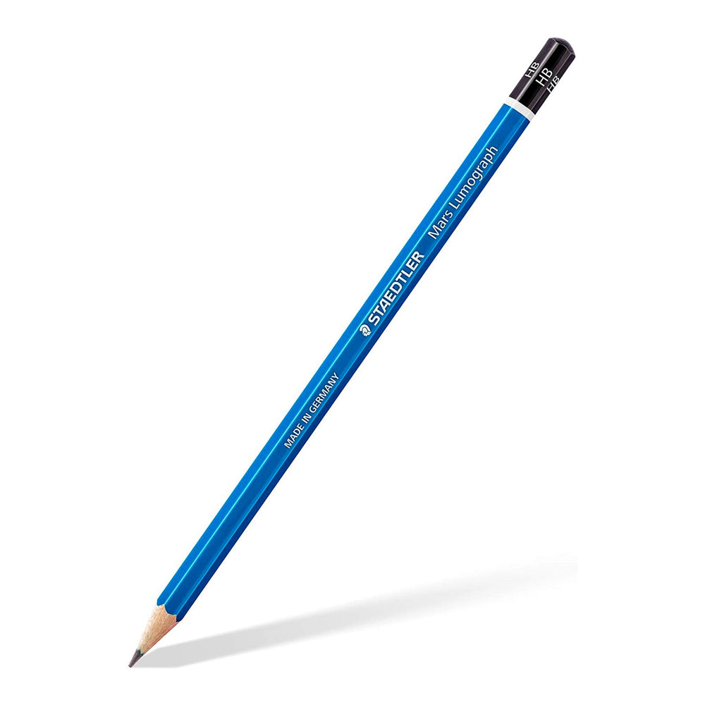 STAEDTLER Mars Lumograph - Caja de 6 Lápices de Dibujo Premium. Incluye Goma y Sacapuntas