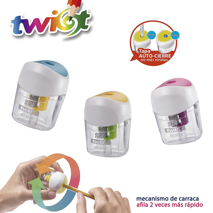 SDI Twister - Sacapuntas con Mecanismo Giratorio, Depósito y Sistema de Auto-Cierre
