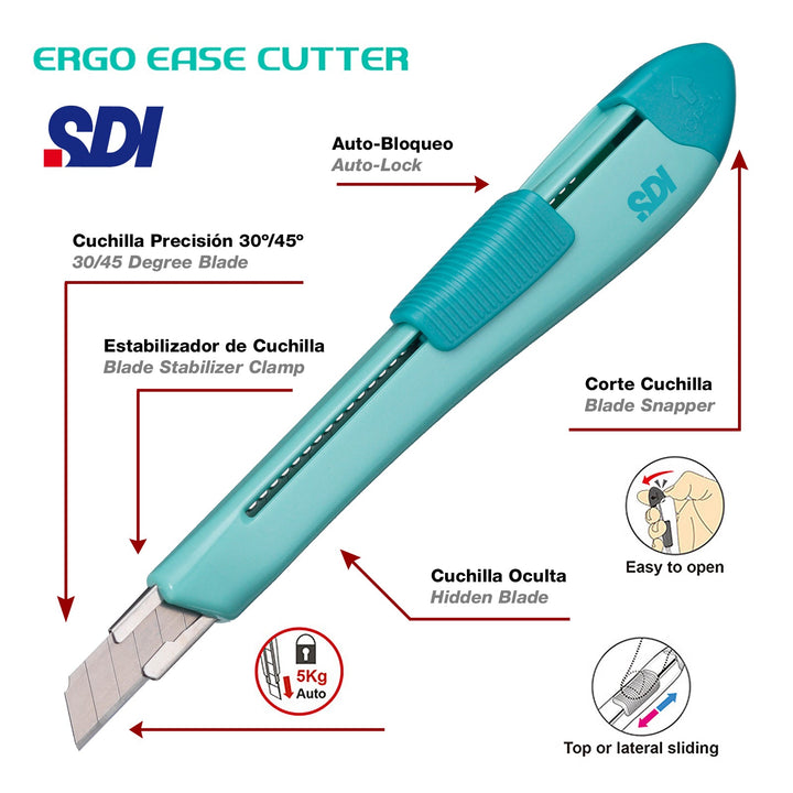 SDI Ergo Ease -  Cutter para Manualidades con Diseño Ergonómico. Turquesa