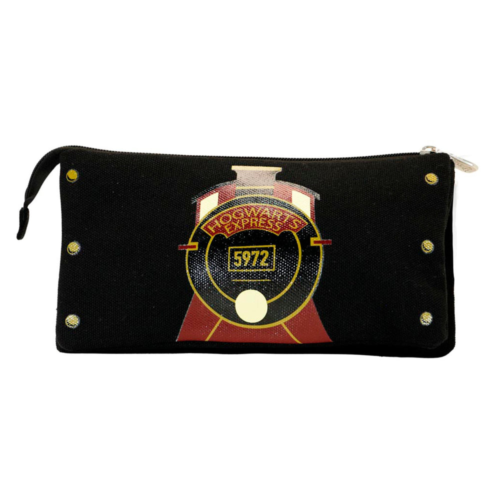 HARRY POTTER HS Express - Estuche Escolar Triple Portatodo con 2 Cremalleras. Negro