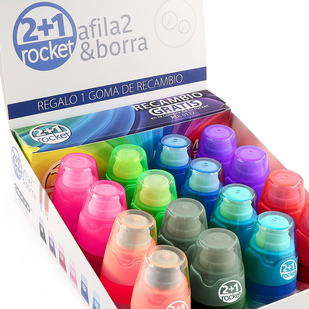 Goma con Sacapuntas Doble SDI "Rocket" con Recambio. Color