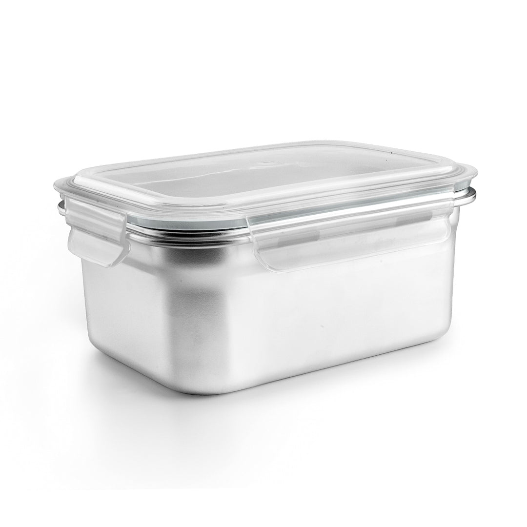 IBILI Keepklin - Lote de 2 Recipientes Rectangulares de 0.8L y 1.6L en Acero Apto Microondas