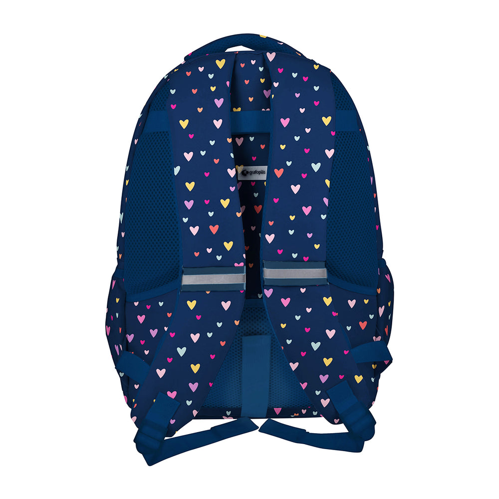 Grafoplás - Mochila Escolar 3 Cremalleras con Divisor Portátil Adaptable Carrito. Hearts