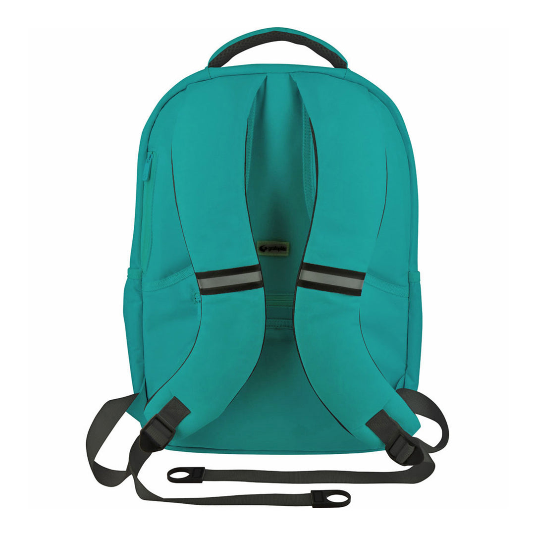 Grafoplás TidyBag - Mochila Juvenil de Multiples Bolsillos y Cremalleras para Portatil. Turquesa