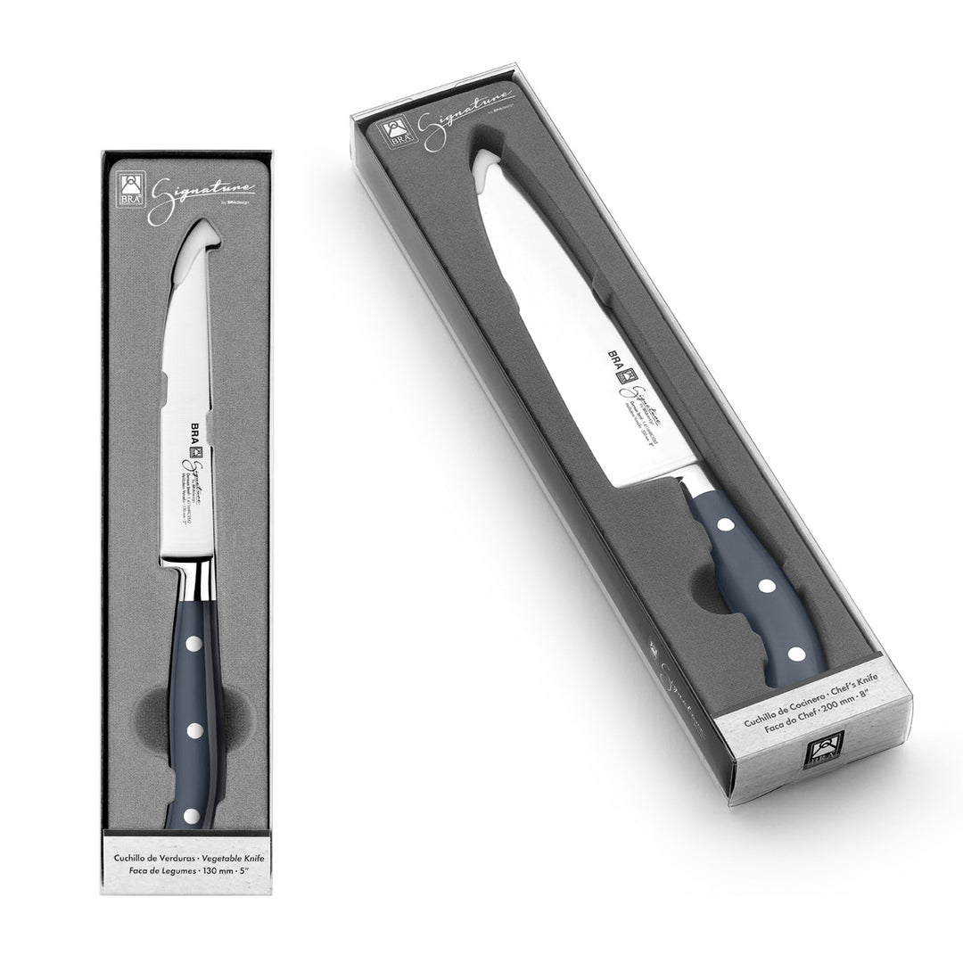 BRA Signature - Juego de 3 Cuchillos Gama Santoku en Acero Aleman 4116 Krupp