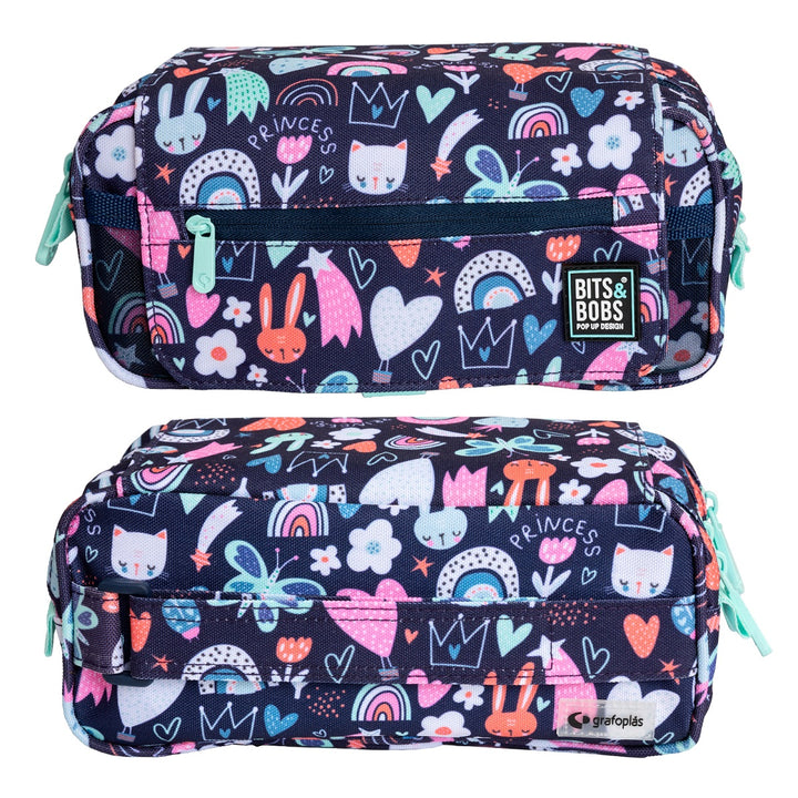 ColePack Design - Estuche Triple de 3 Cremalleras con Material Escolar Incluido. Princess