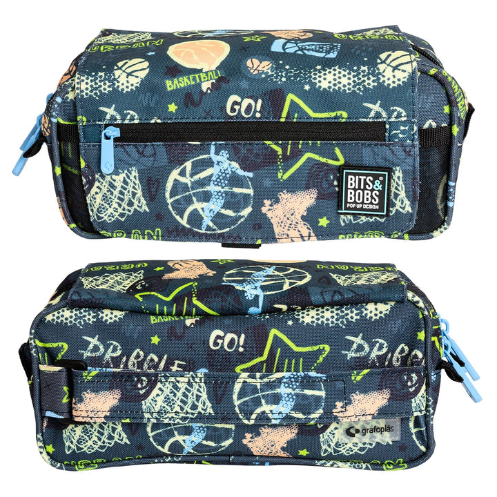 ColePack EcoDes - Estuche Triple de 3 Cremalleras con Material Escolar Incluido. Streetball