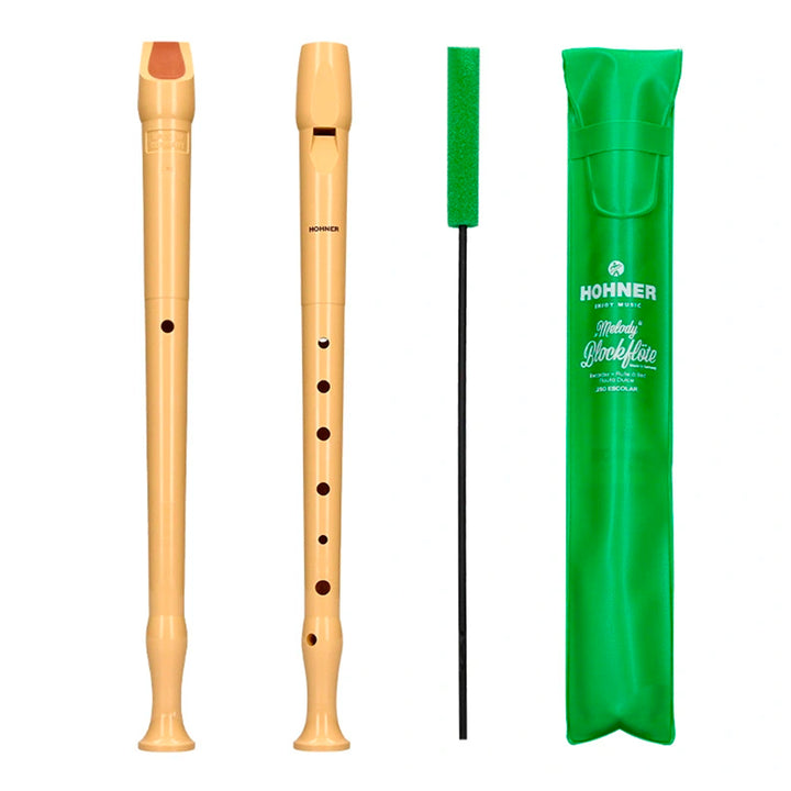 HOHNER Melody - Flauta Escolar Soprano Dulce con Funda y Varilla de Limpieza. Marfil