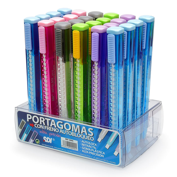 SDI - Portagomas Retráctil Anti-Polvo con Freno Auto-Bloqueo