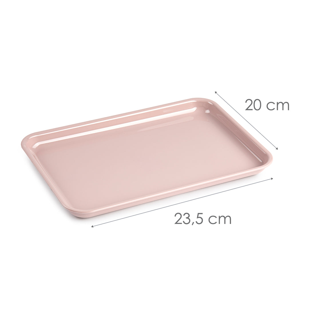 Plastic Forte Edén - Juego de 2 Bandejas de Servicio Nº 3 Rectangulares. Rosa