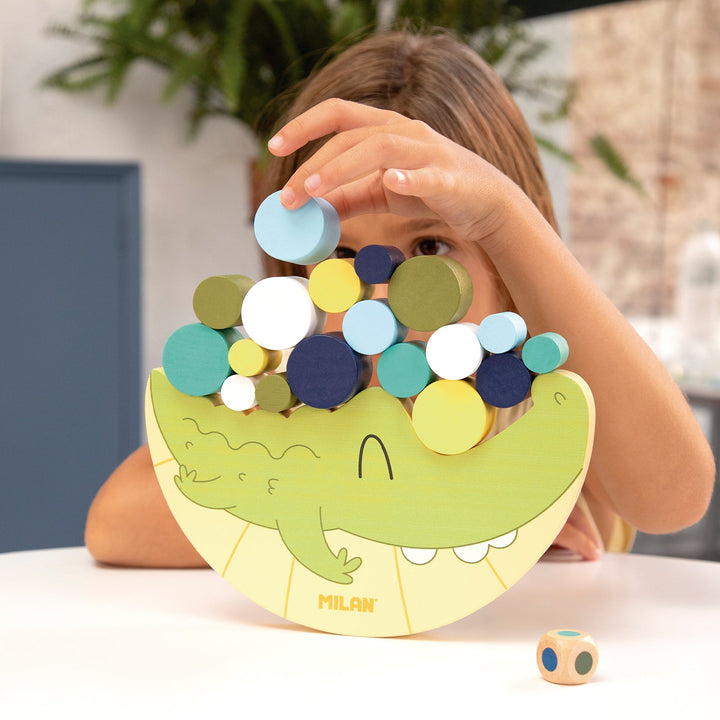 MILAN Coco Balance - Juguete Educativo de Madera Cilindros Apilables. Edad 36 Meses