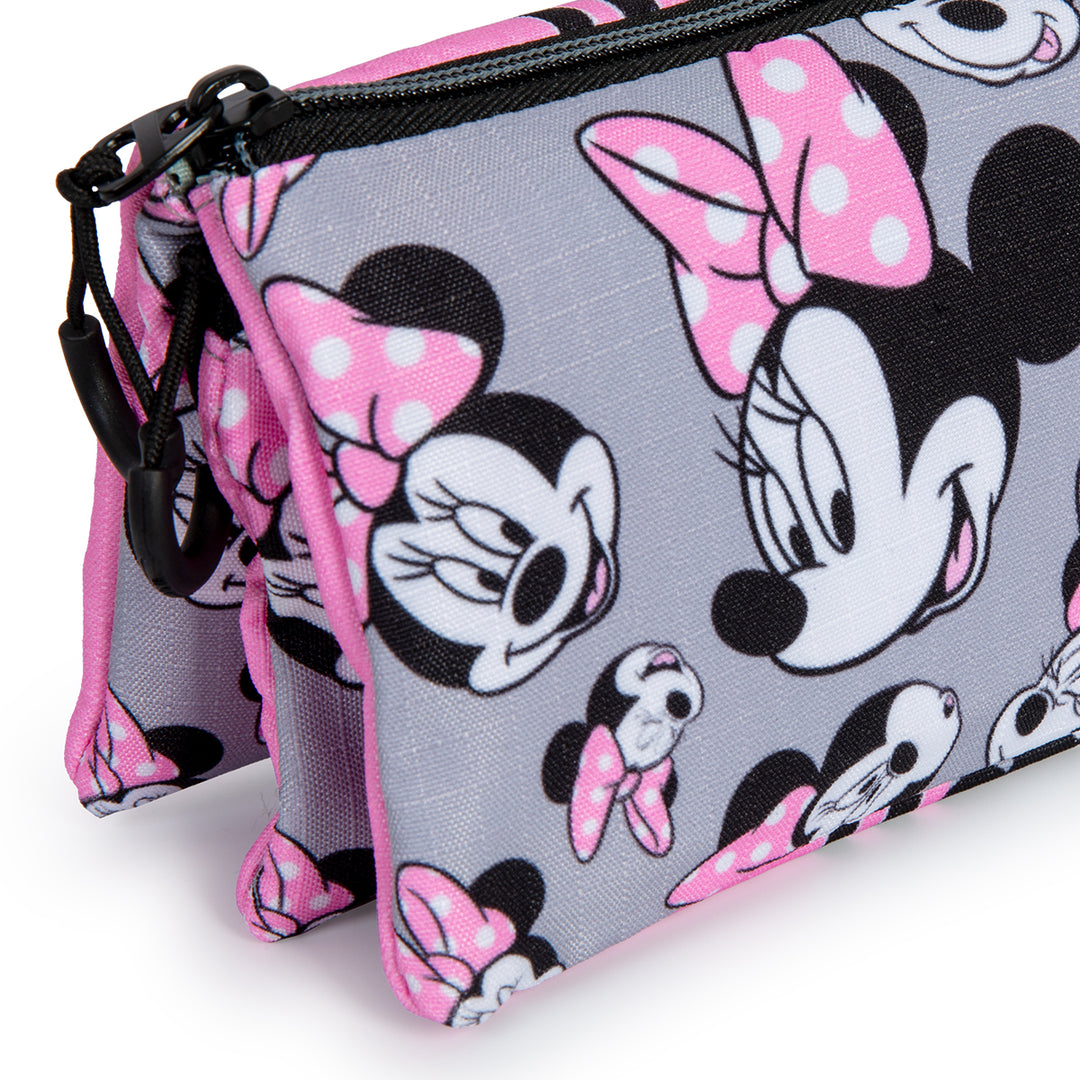 ColePack Minnie - Estuche Triple de 2 Cremalleras con Material Escolar. Ribbons