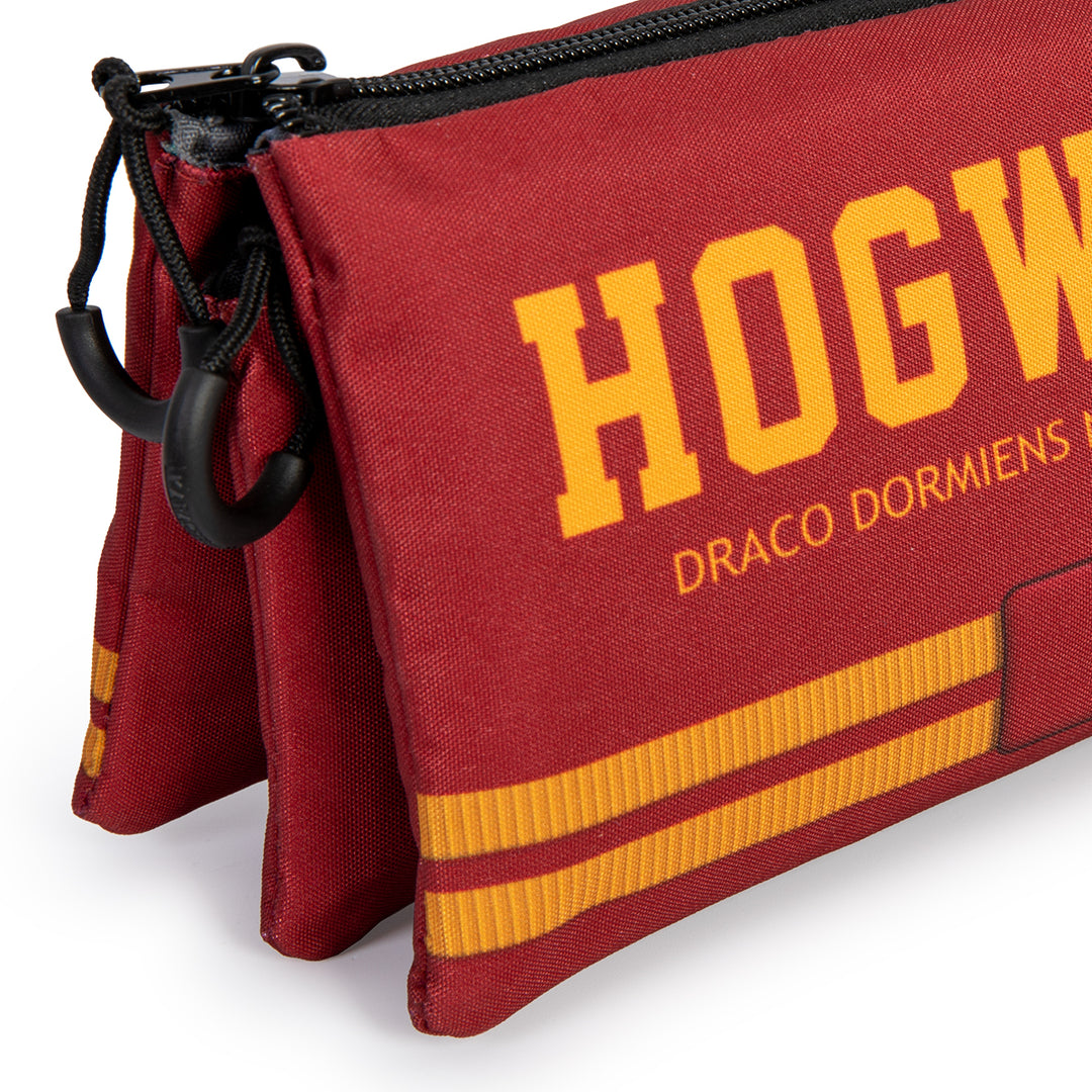 HARRY POTTER Gryffindor - Estuche Escolar Triple Portatodo con 2 Cremalleras. Rojo