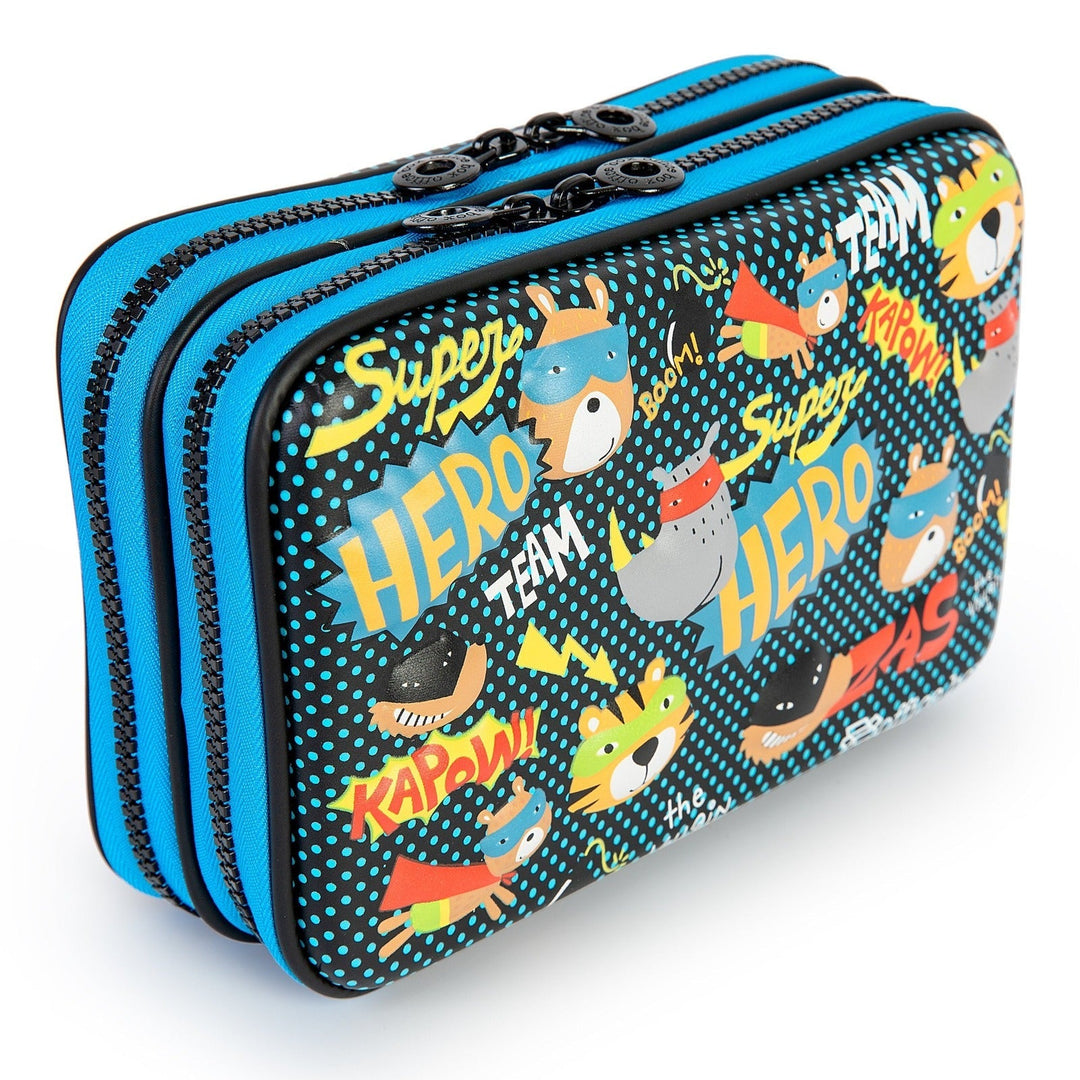 Estuche 3D Magic Plumier Doble Multicompartimento con Cuerpo Rígido en EVA con Relieve. Modelo Hero