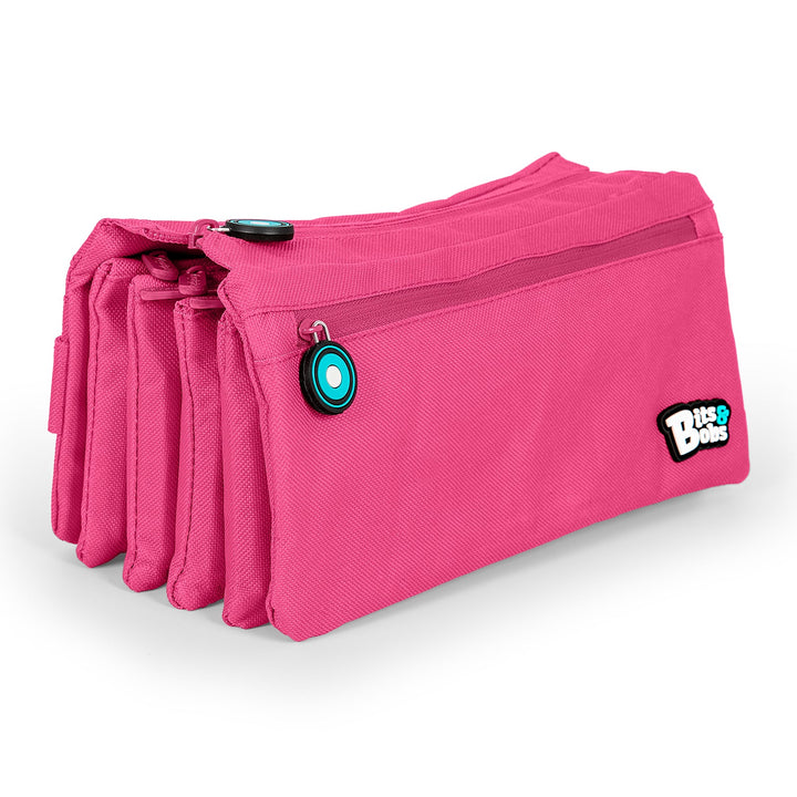 ColePack Eco36 - Estuche Cuadruple de 4 Cremalleras con Material Escolar Incluido. Rosa
