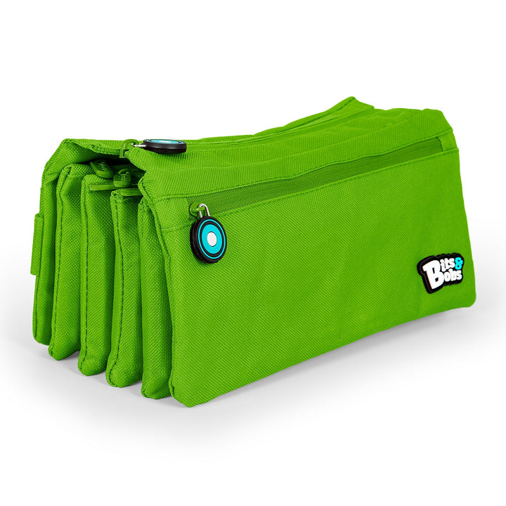 ColePack Eco36 - Estuche Cuadruple de 4 Cremalleras con Material Escolar Incluido. Verde