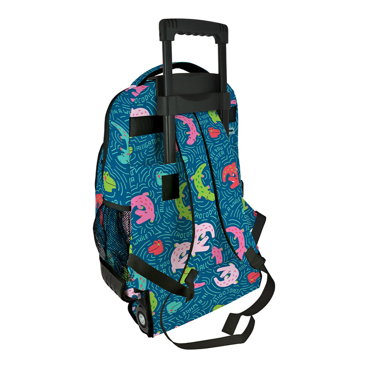 Grafoplás Design - Mochila Escolar 3 Cremalleras y Carrito Integrado. Acolchada. Alligator