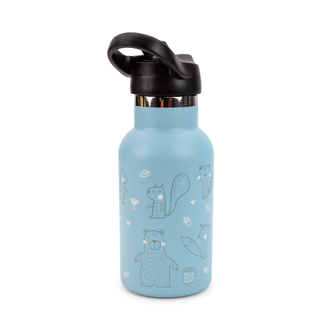 Runbott Marta Munté - Botella Térmica Infantil de 0.35L con Interior Cerámico. Forest Azul