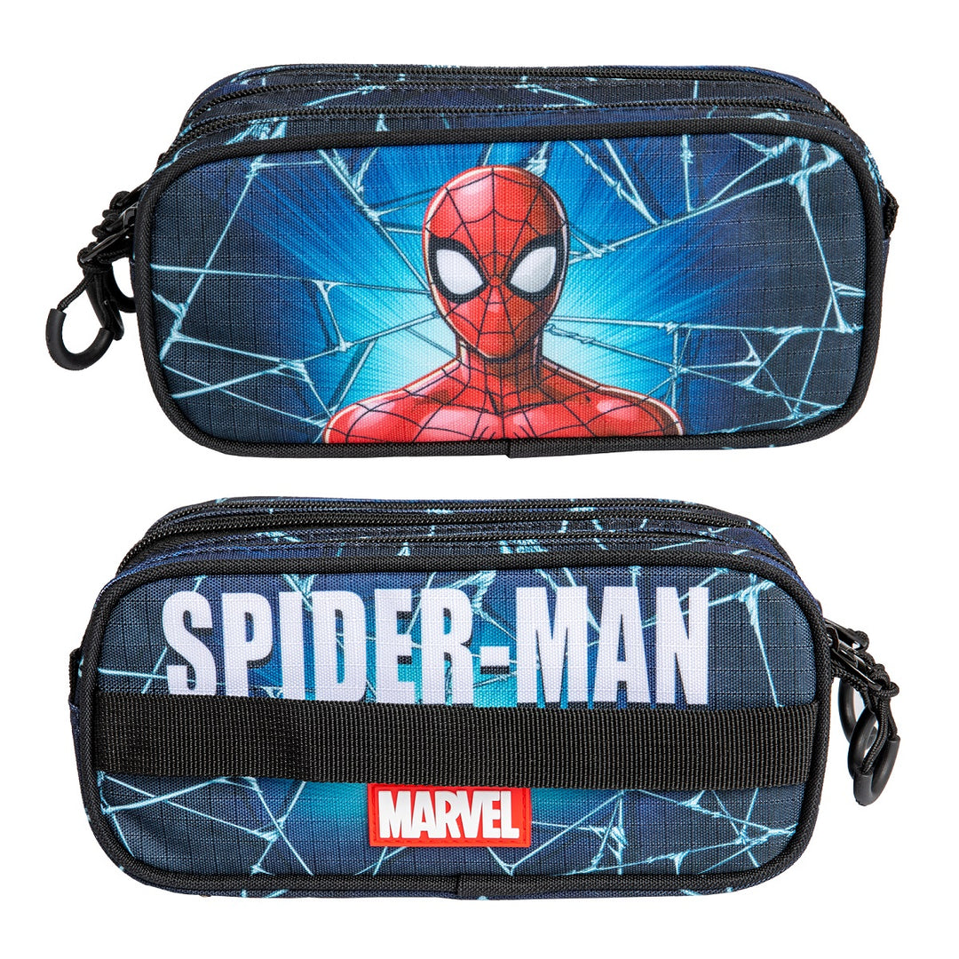 MARVEL Spiderman Maximum - Estuche Escolar Triple Portatodo Tres Cremalleras TRICK FAN