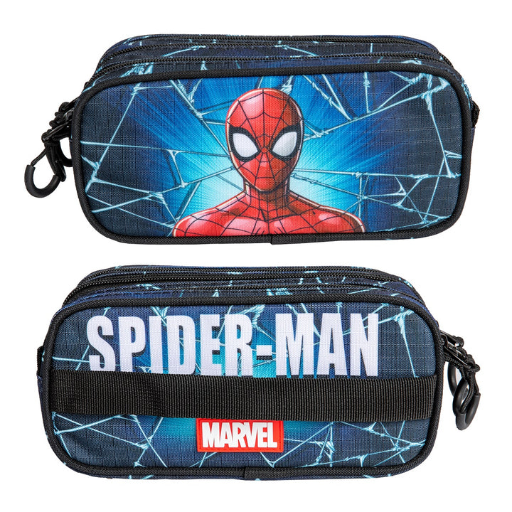 MARVEL Spiderman Maximum - Estuche Escolar Triple Portatodo Tres Cremalleras TRICK FAN