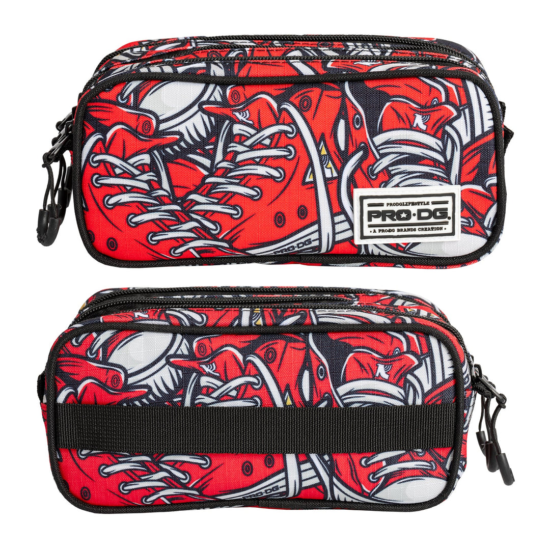 PRODG Sneak - Estuche Escolar Triple Portatodo Tres Cremalleras TRICK FAN Rojo