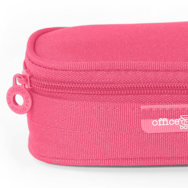 Mega - Estuche Portatodo Escolar Ovalado Multiuso con Solapa. Fucsia