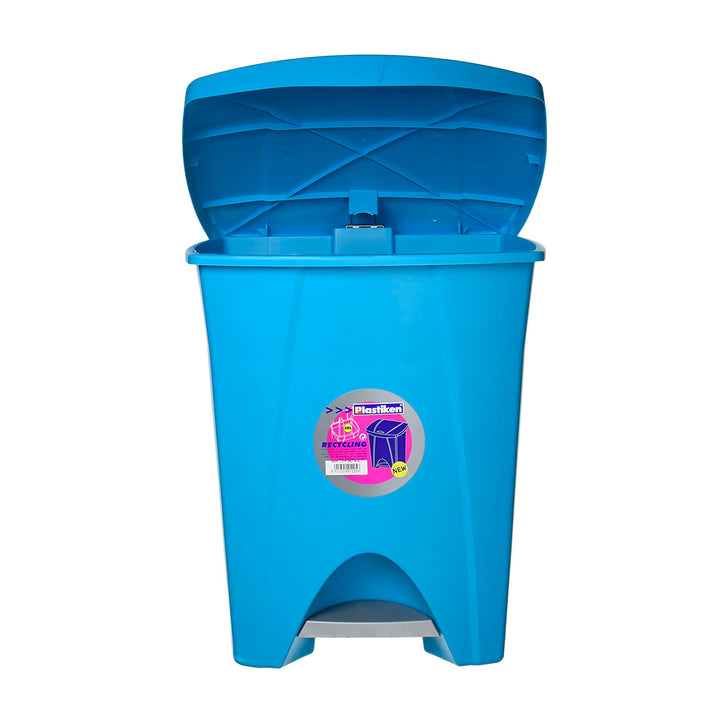 Plastiken Nature - Cubo de Basura con Pedal 25L para Cocina y Baño. Azul Oscuro