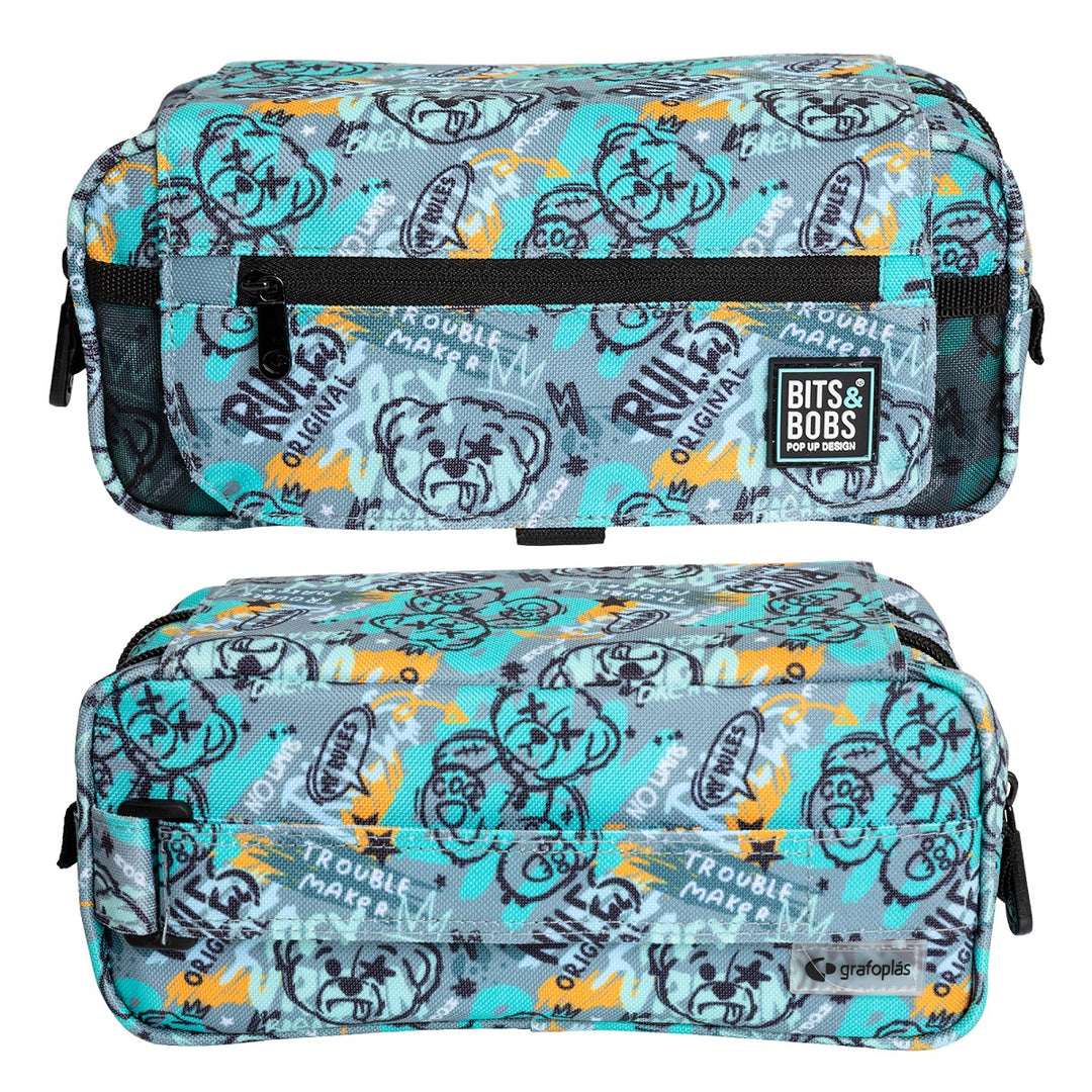 ColePack Design - Estuche Triple de 3 Cremalleras con Material Escolar Incluido. Bear