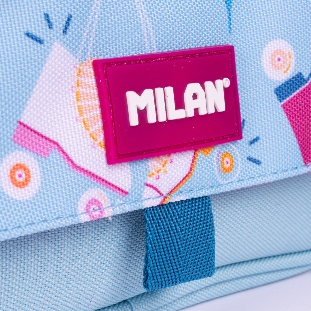 Milan Roller 2 - Estuche Portatodo Triple con Cuatro Cremalleras para Material Escolar