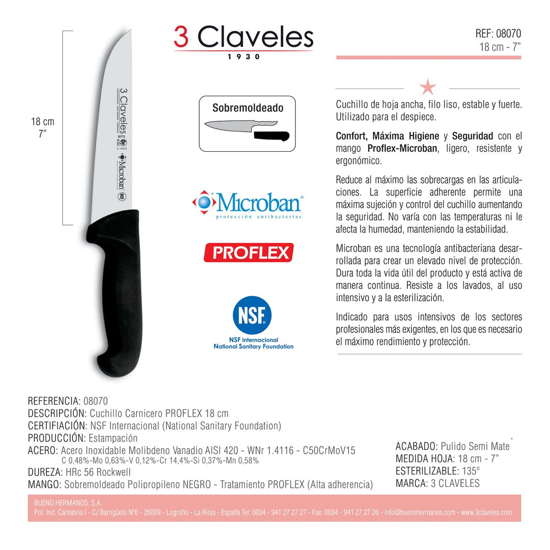 3 Claveles Gourmet - Kit Profesional de Cuchillo Jamonero Deshuesadores Chaira y Funda