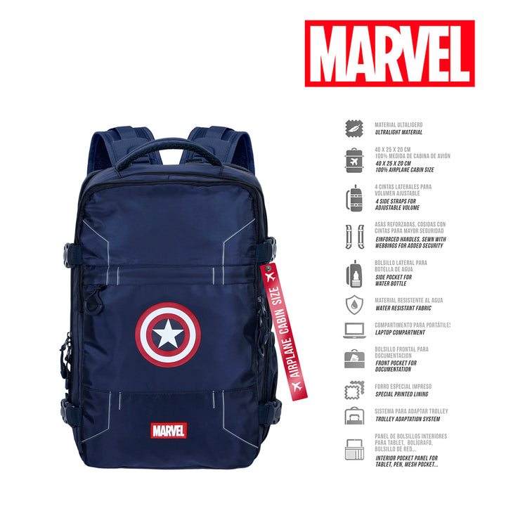 MERCURY - Mochila de Cabina Bajo Asiento Avión. Ligera e Impermeable. Capitán América
