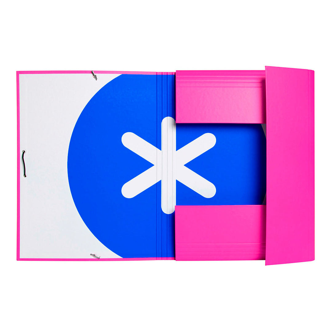 ANTARTIK - Carpeta Escolar A4 con 3 Solapas y Cierre de Goma. Fucsia