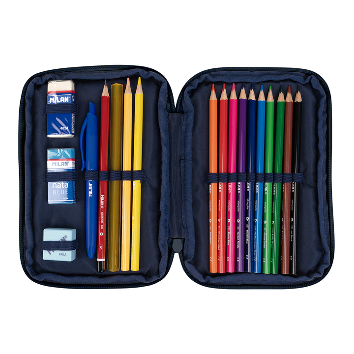 MILAN - Plumier de 2 Pisos con Contenido de 36 Piezas. Colección 430 since 1918. Rosa