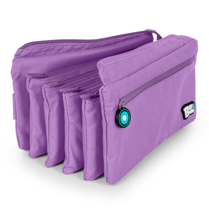 ColePack Eco36 - Estuche Cuadruple de 4 Cremalleras con Material Escolar Incluido. Lavanda