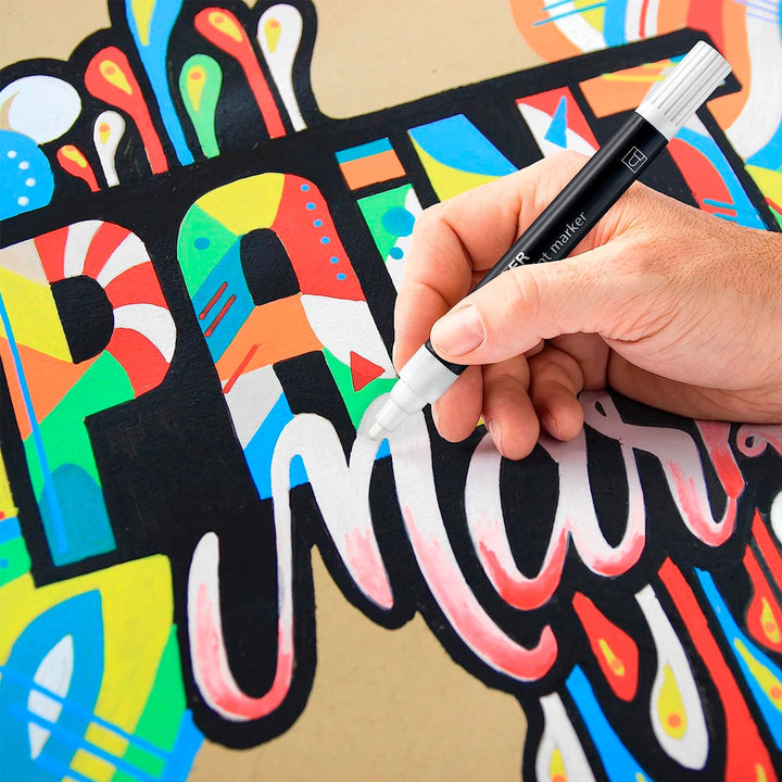 STAEDTLER - Rotuladores Paint Marker Trazo 2,4 mm Estuche de 4 Unidades. Colores Surtidos